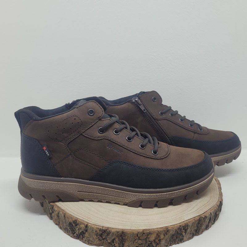 Bottine marron et Noir semelle Beige Rieker