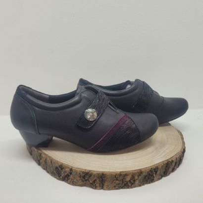 Chaussures à talon 1 velcro avec imprimé bordeaux Infini 