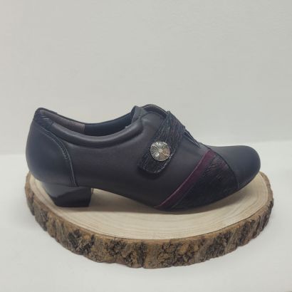 Chaussures à talon 1 velcro avec imprimé bordeaux Infini 
