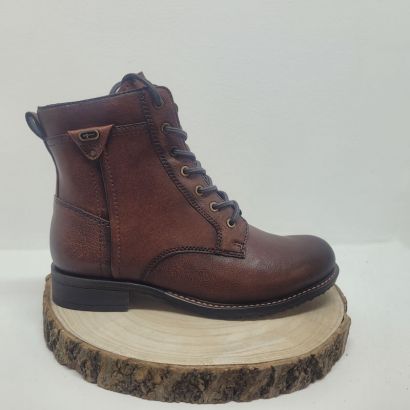 Bottine plate marron zip et fantaisie sur le côté Tamaris