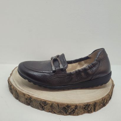 Mocassin brun plat cuir souple de Cerf