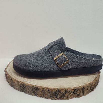 Mûle grise clair feutrine 1 boucle Besnard
