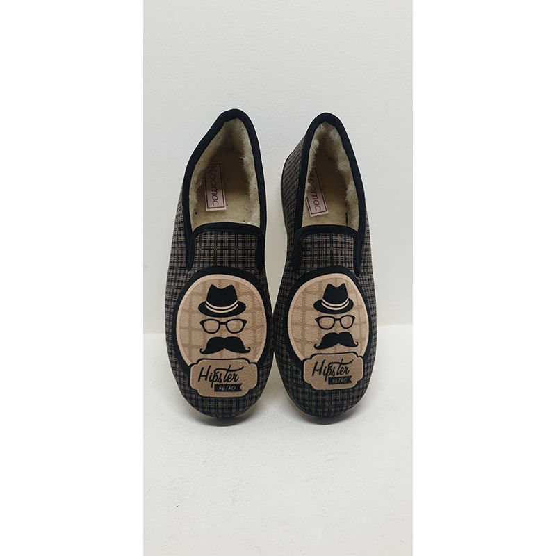 Charentaise moustasche Noir-beige Koomac