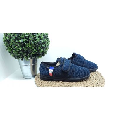 Pantoufle à velcro bleu Fargeot