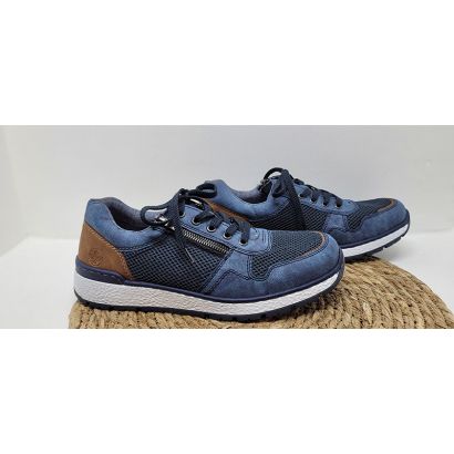 Basket Bleu marine avec fermeture éclaire Rieker