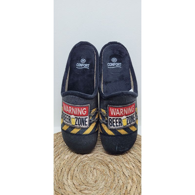 Mule plate grise warning beer Calzamur