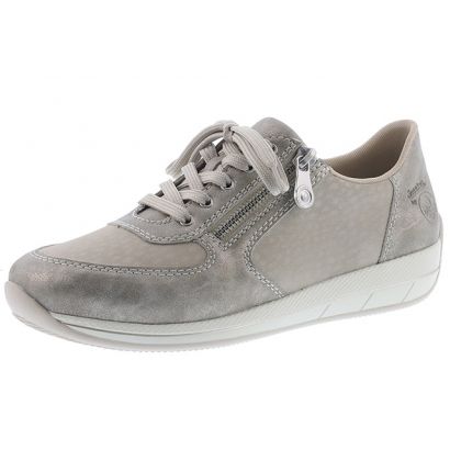 Basket taupe avec tirette et lacets Rieker