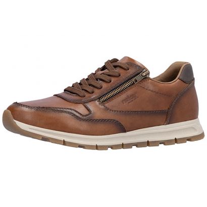 Basket marron lacets + zip Rieker