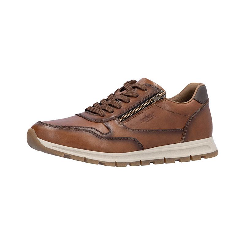 Basket marron lacets + zip Rieker