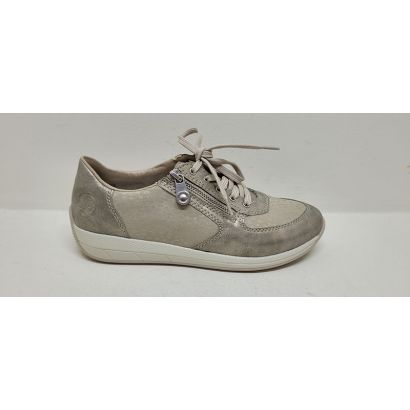 Basket taupe avec tirette et lacets Rieker