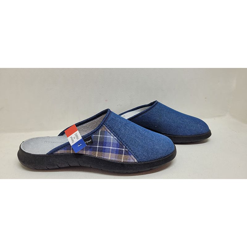 Mûle jeans à carreaux Fargeot