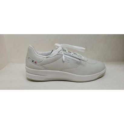 Basket blanche uni compensée lacets avec tirette Tbs