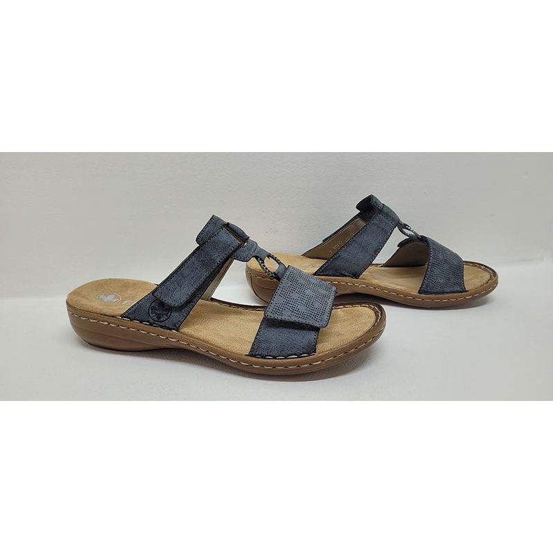 Mule 2 velcros bleu Rieker