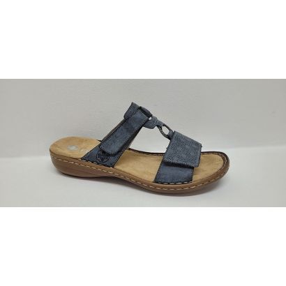 Mule 2 velcros bleu Rieker