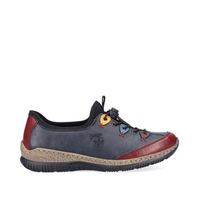 Basket plate bleu, rouge et jaune avec lacet elast Rieker
