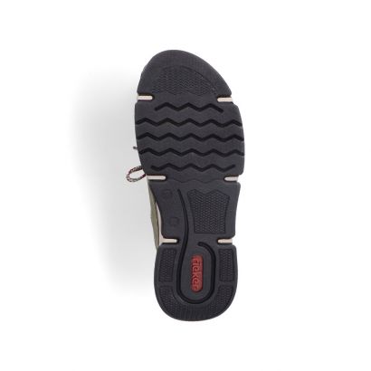 Basket plate kaki semelle blanche et noir lacet fantaisie Rieker
