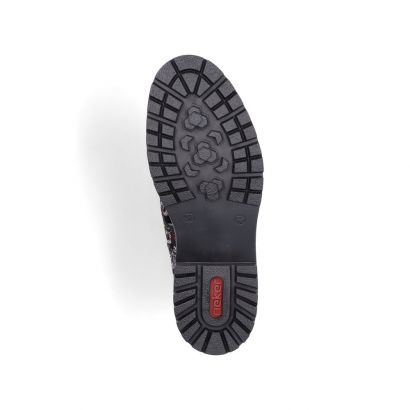 Bottine noire avec imprimé fleurs multicolore Rieker